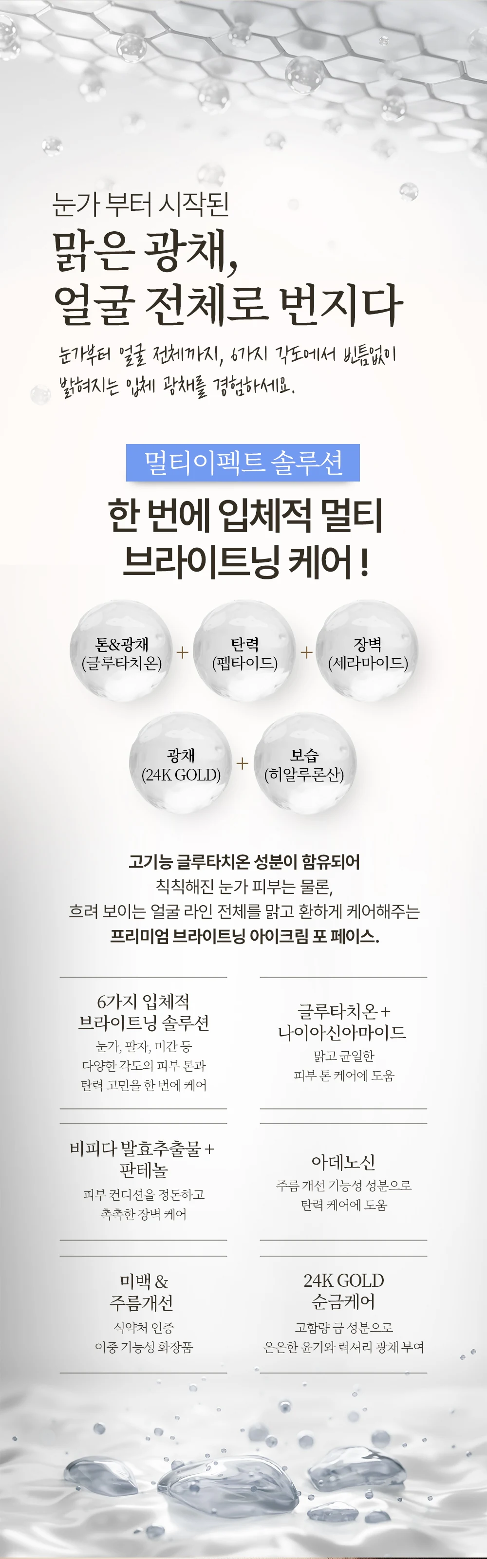 따사로움 멀티 이펙트 24K 글루타치온 아이크림 포 페이스
